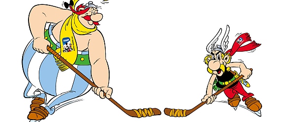 Asterix Obelix Maskottchen Eishockey WM 2017 Deutschland Frankreich