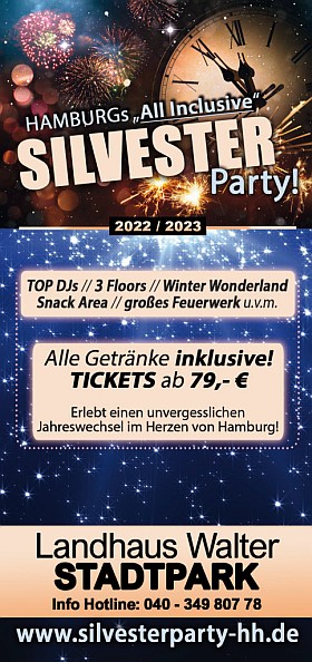Silvester Party 2022 Landhaus Walter Stadtpark Hamburg