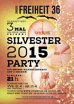 Silvester 2015 Party Grosse Freiheit 36 Hamburg