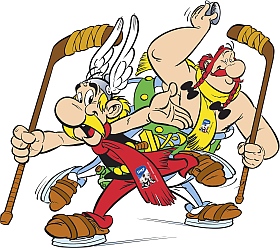 Asterix Obelix Maskottchen Eishockey WM 2017 Deutschland Frankreich