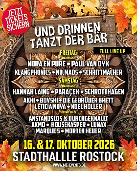 Und drinnen tanzt der Bär 2026 Festival Stadthalle Rostock